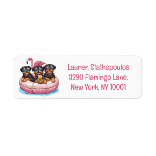 Summer Rottweiler Hunde Flamingo Pool Tube