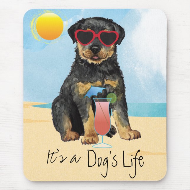 Summer Rottweiler Mouse Pad Mousepad (Vorne)