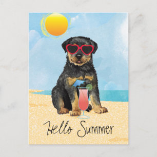 Summer Rottweiler Postcard Postkarte