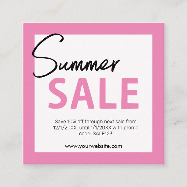 Summer Sale Business Card Begleitkarte (Vorderseite)