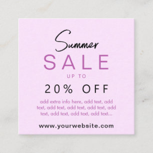 Summer Sale Business Card Begleitkarte