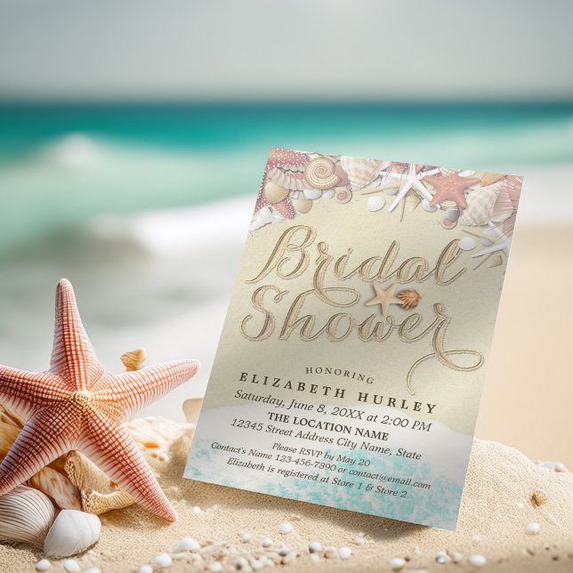 Summer Sandy Beach Hochzeit Brautparty Starfish Einladung (Von Creator hochgeladen)