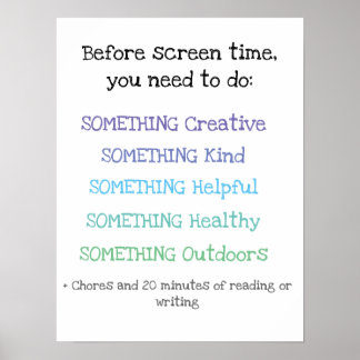 Summer Screen Time Regeln einfaches Poster