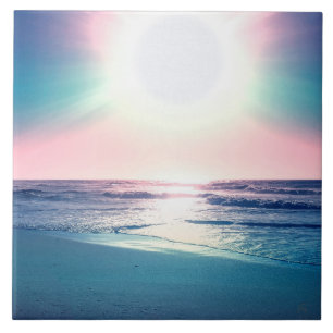 Summer Sea Sunset Tropical Beach Foto Fliese