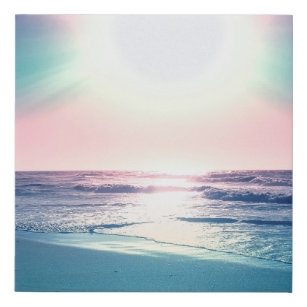 Summer Sea Sunset Tropical Beach Foto Künstlicher Leinwanddruck