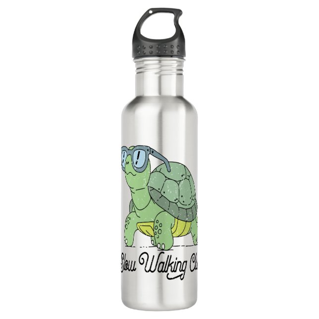 Summer Sea Turtle Floral Boho Blume Edelstahlflasche (Vorderseite)