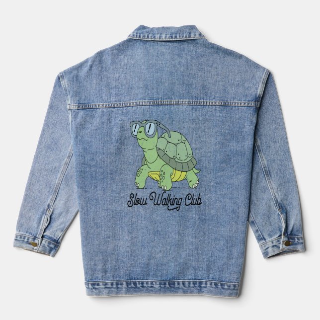 Summer Sea Turtle Floral Boho Blume Jeansjacke (Rückseite)