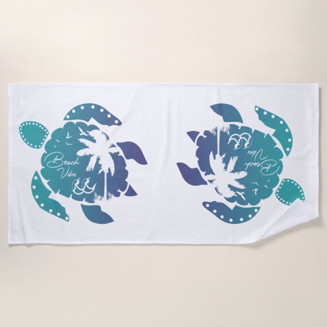 Summer Sea Turtle Vibes Strandtuch (Vorderseite)