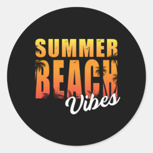 Summer Sea Vacation Sun Surf Beach Cool Funny Gift Runder Aufkleber