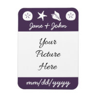 Summer Seashells im Lila Rett-the-Date-Magnet