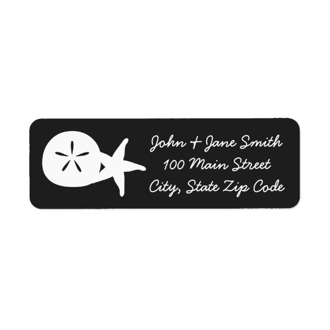 Summer Seashells in Black Return Address Label (Vorne)