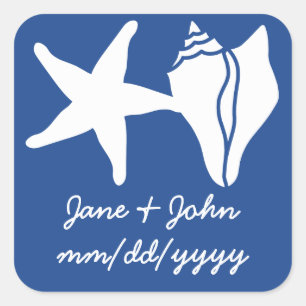 Summer Seashells in Blue Sticker