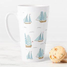 Summer Seatime Niedliche Yachten mit Segel Milchtasse