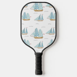 Summer Seatime Niedliche Yachten mit Segel Pickleball Schläger
