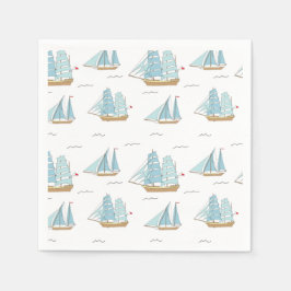 Summer Seatime Niedliche Yachten mit Segel Serviette