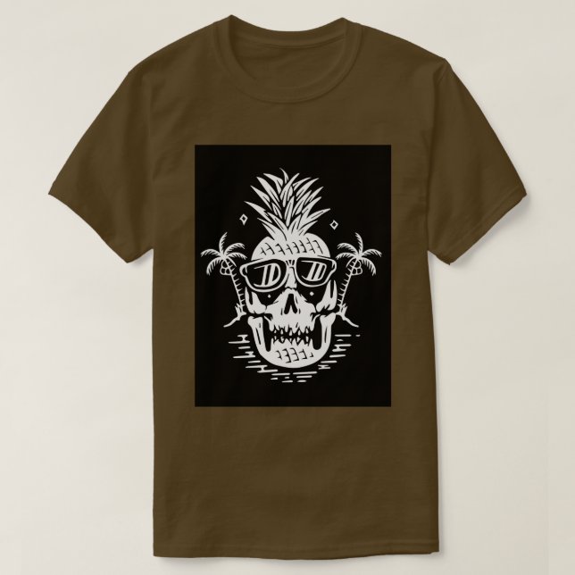 Summer skull line grafische Illustrationsart T-Shirt (Design vorne)