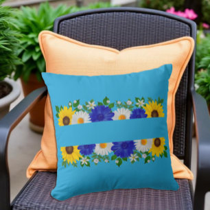 Summer Sky Blue Floral Kissen