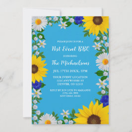 Summer Sky Blue Floral Post Hochzeitsseminar GRILL Einladung