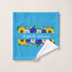 Summer Sky Blue Floral Waschlappen