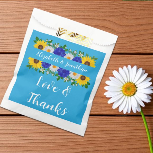 Summer Sky Blue Floral Wedding Geschenktütchen (Von Creator hochgeladen)