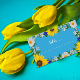 Summer Sky Blue Floral Wedding Platzkarte