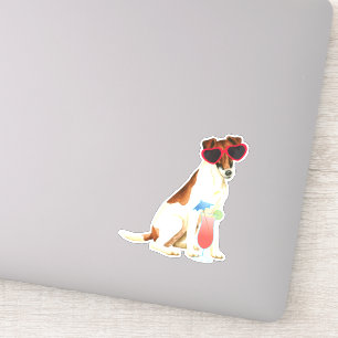 Summer Smooth Fox Terrier Vinyl Sticker