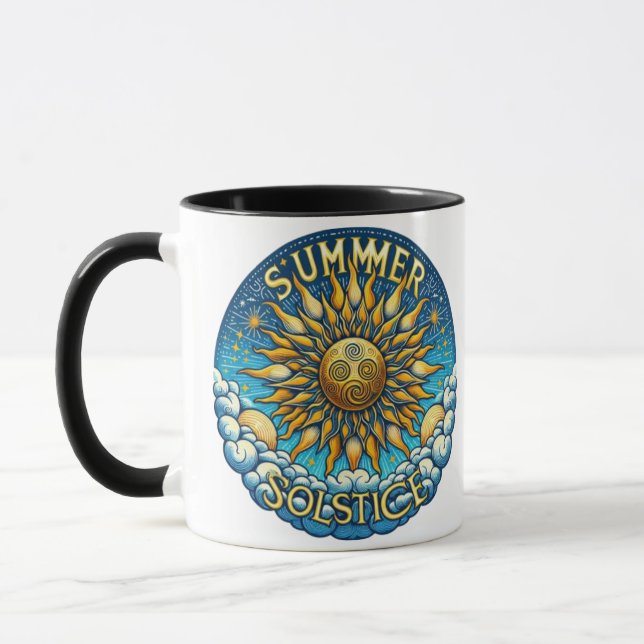 Summer Solstice 11oz Schwarze Tasse (Links)