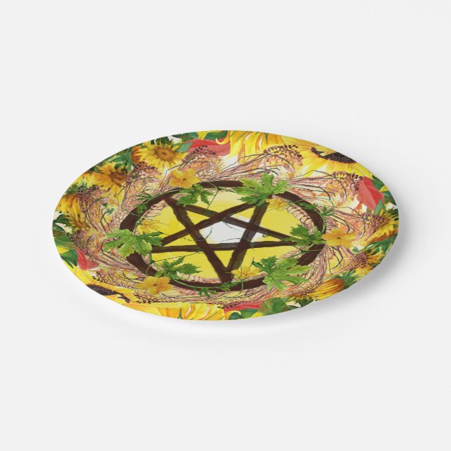 Summer Solstice Bright Sonnenblumen & Elecampane Pappteller (Schrägansicht)