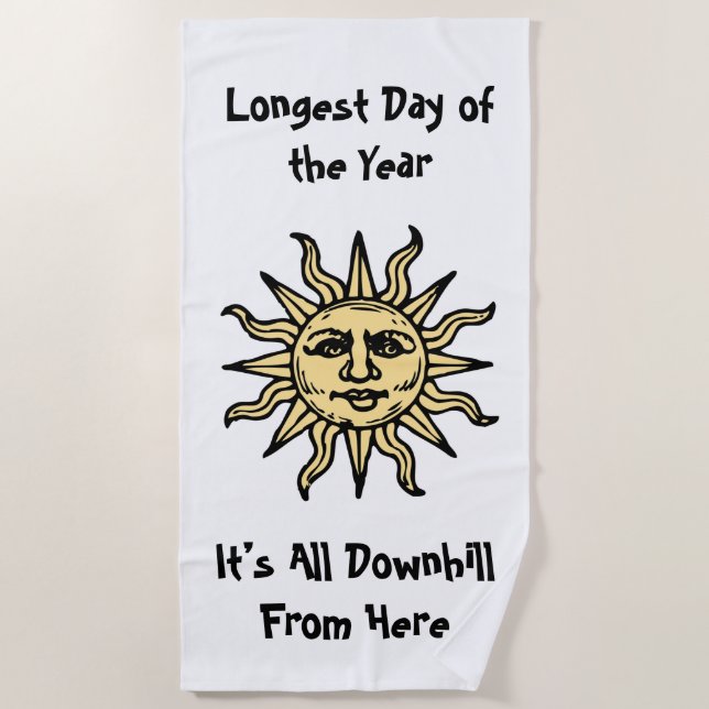 Summer Solstice Gedicht Strandtuch (Vorderseite)