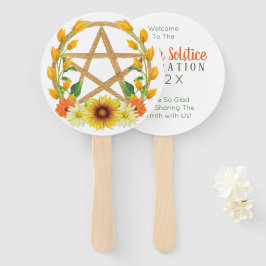 Summer Solstice Gold Pentagramm Wiccan Fächer
