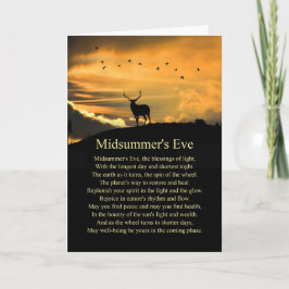 Summer Solstice Mitte Summers Eve Elk und Gedicht Karte