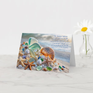 Summer Solstice Ocean Beach Seashells Sea Glass Karte
