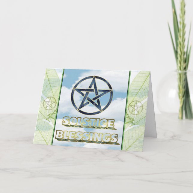 Summer Solstice Pagan Pentagram Karte (Vorderseite)