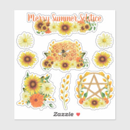 Summer Solstice Sonnenblume Honey Bee Pagan Kinder Aufkleber