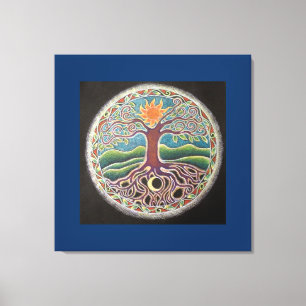 Summer Solstice Tree of Life Mandala Leinwand Prin