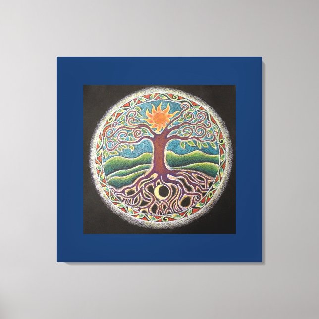 Summer Solstice Tree of Life Mandala Leinwand Prin (Vorderseite)