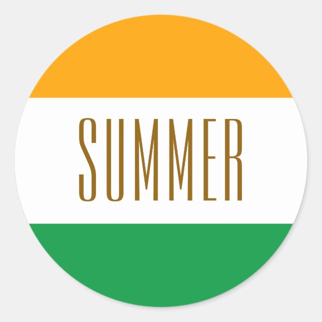 SUMMER Spaß Bright Lemon Limone Streifen Runder Aufkleber (Vorderseite)