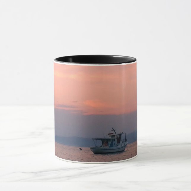 Summer Spirit Sea Sunset Foto Ringer Combo Tasse (Zentrum)