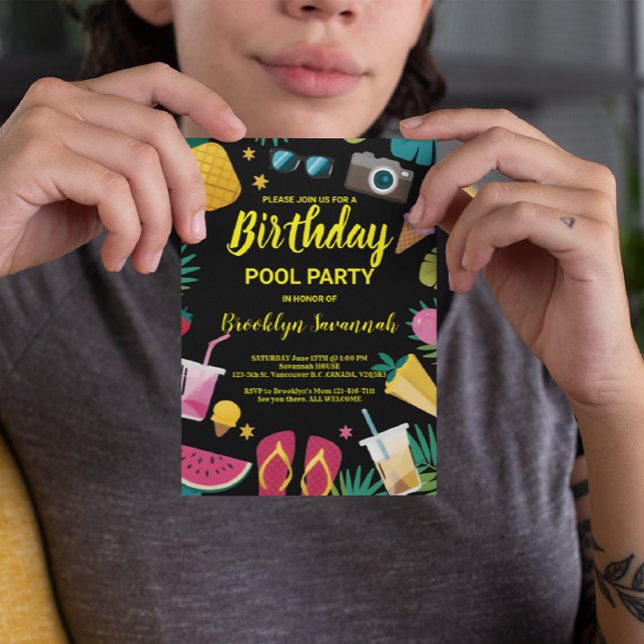 Summer Splash Birthday Pool Party Extravaganza Postkarte (Von Creator hochgeladen)