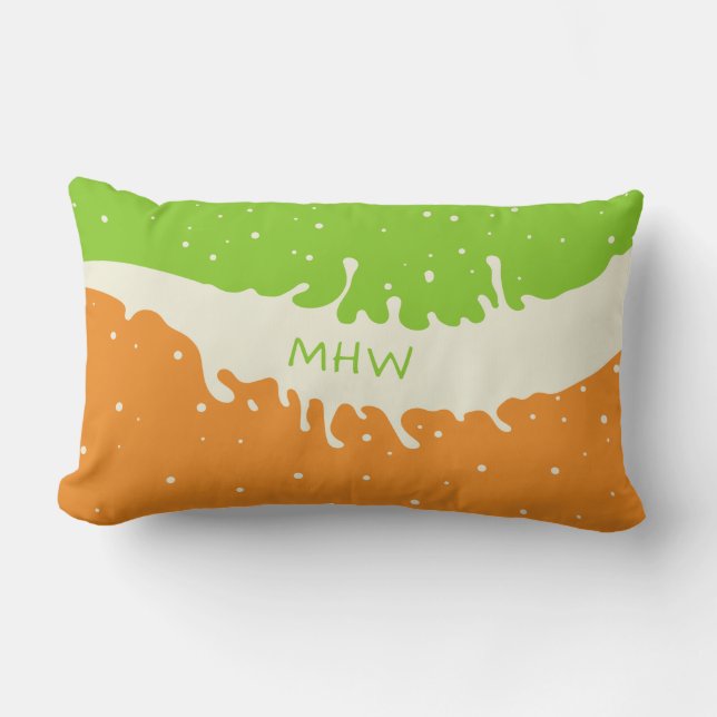 Summer Splash eigene Monogramm Wurfkissen Lendenkissen (Vorderseite)