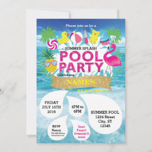 Summer Splash Pool Party Einladung