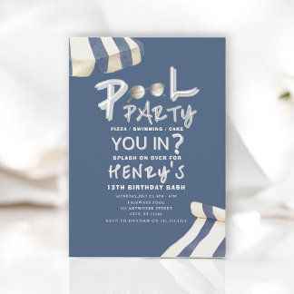 Summer Splash Pool Party Invite Einladung