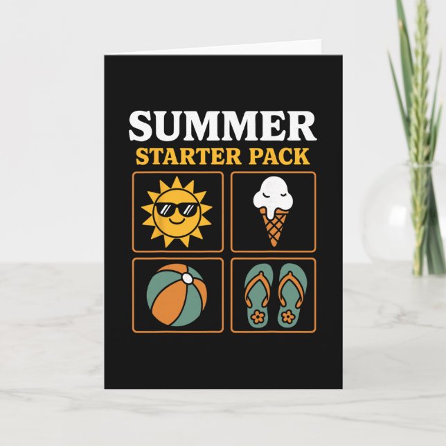 Summer Starter Pack Sun Flip Flops Ll And Ice Crea Karte (Vorderseite)