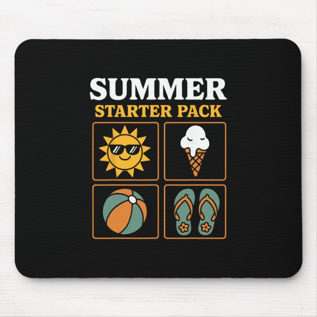 Summer Starter Pack Sun Flip Flops Ll And Ice Crea Mousepad (Vorne)