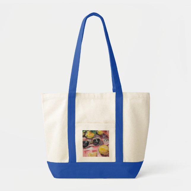 Summer Still Life with Lemons, Sunglasses totebag Tragetasche (Vorne)