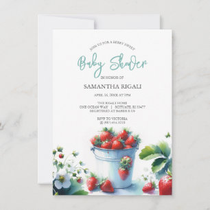 Summer Strawberries Baby Dusche Einladung