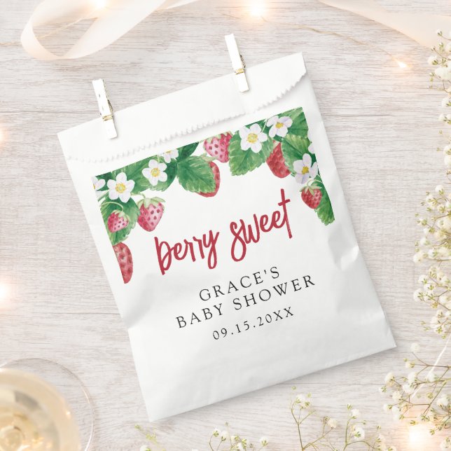 Summer Strawberry Baby Dusche Geschenktütchen (Ausgeschnitten)
