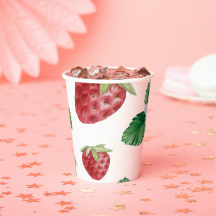Summer Strawberry Baby Showspiel Pappbecher