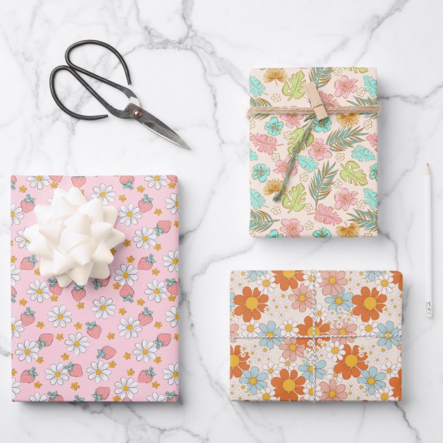 Summer Strawberry Blume Tropical Blätter (Vorderseite)