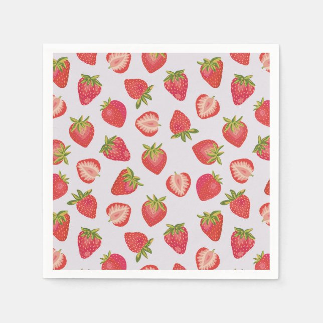 Summer Strawberry Frucht Muster Serviette (Vorderseite)